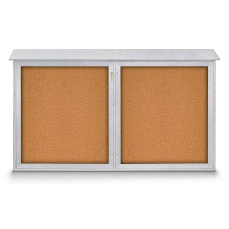 United Visual Products Open Faced Traditional Rounded Corkboard UV646ARC-BLACK-CORK